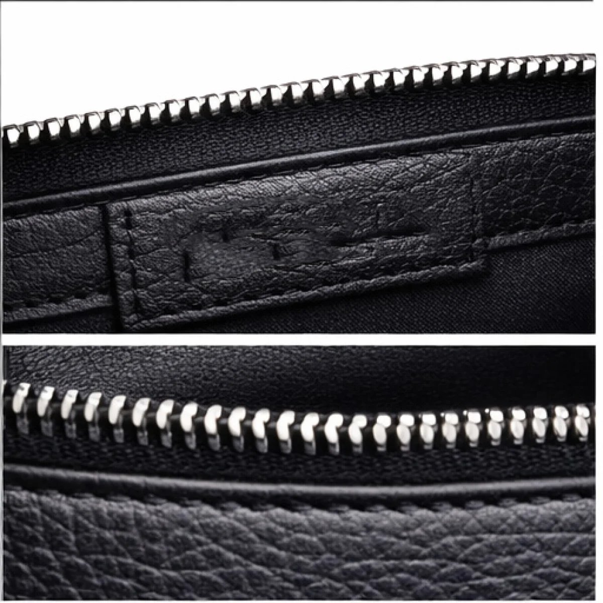 Minimal Classic Leather Zip Clutch – Black Edition - صورة 7