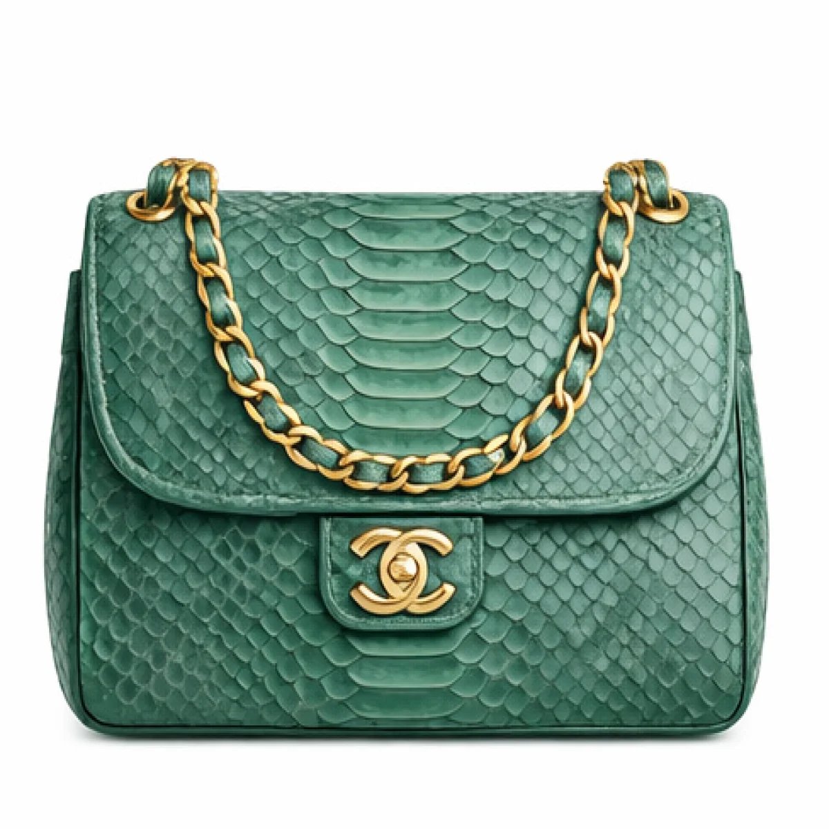 Chanel Classic Python Chain Flap Bag - صورة 7