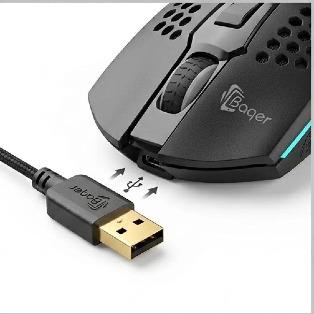 Baqer Wired Mouse for PC – RGB Lighting Design – High Precision Performance –M3 - صورة 4