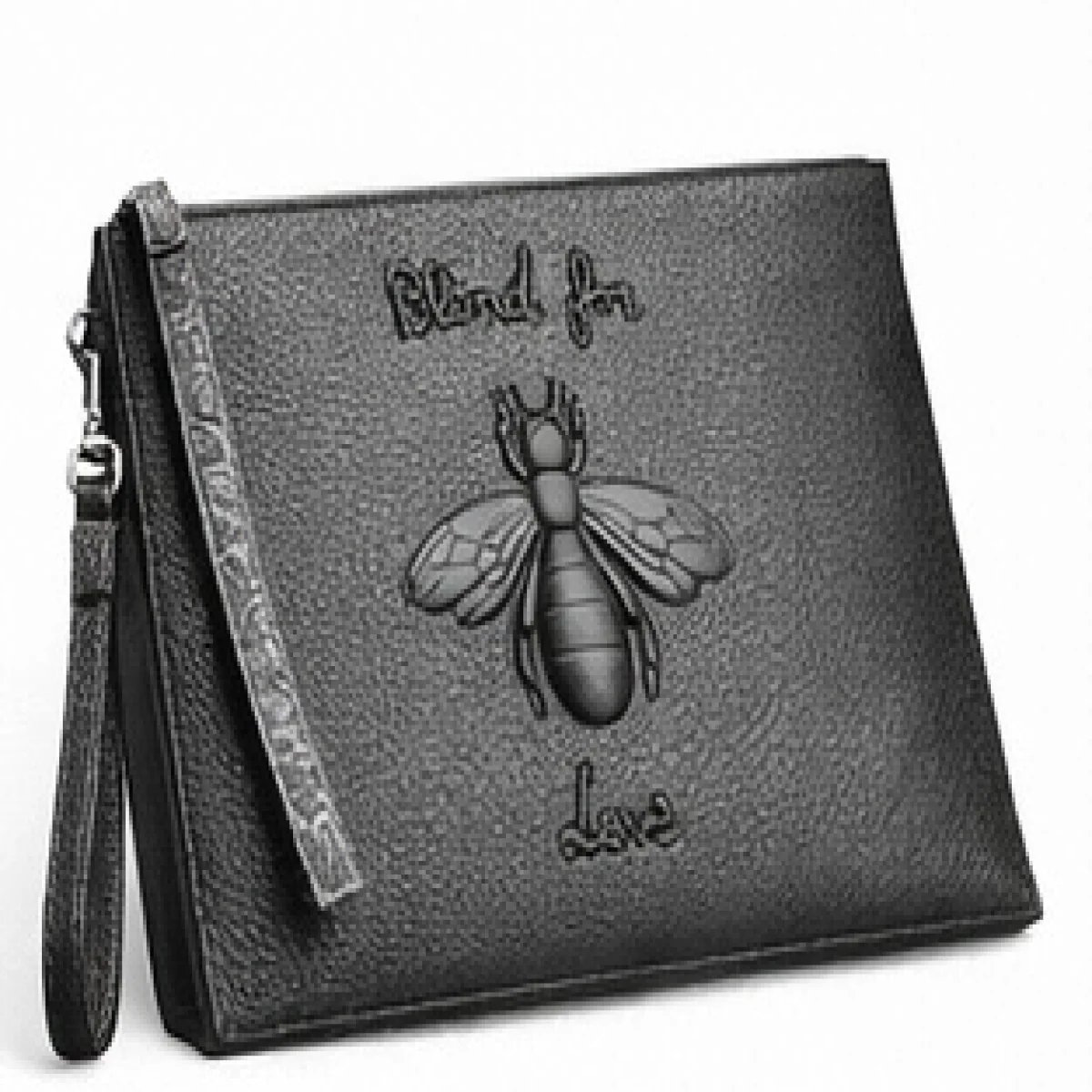 Gucci – Blind for Love Bee Leather Clutch – Black Edition - صورة 2