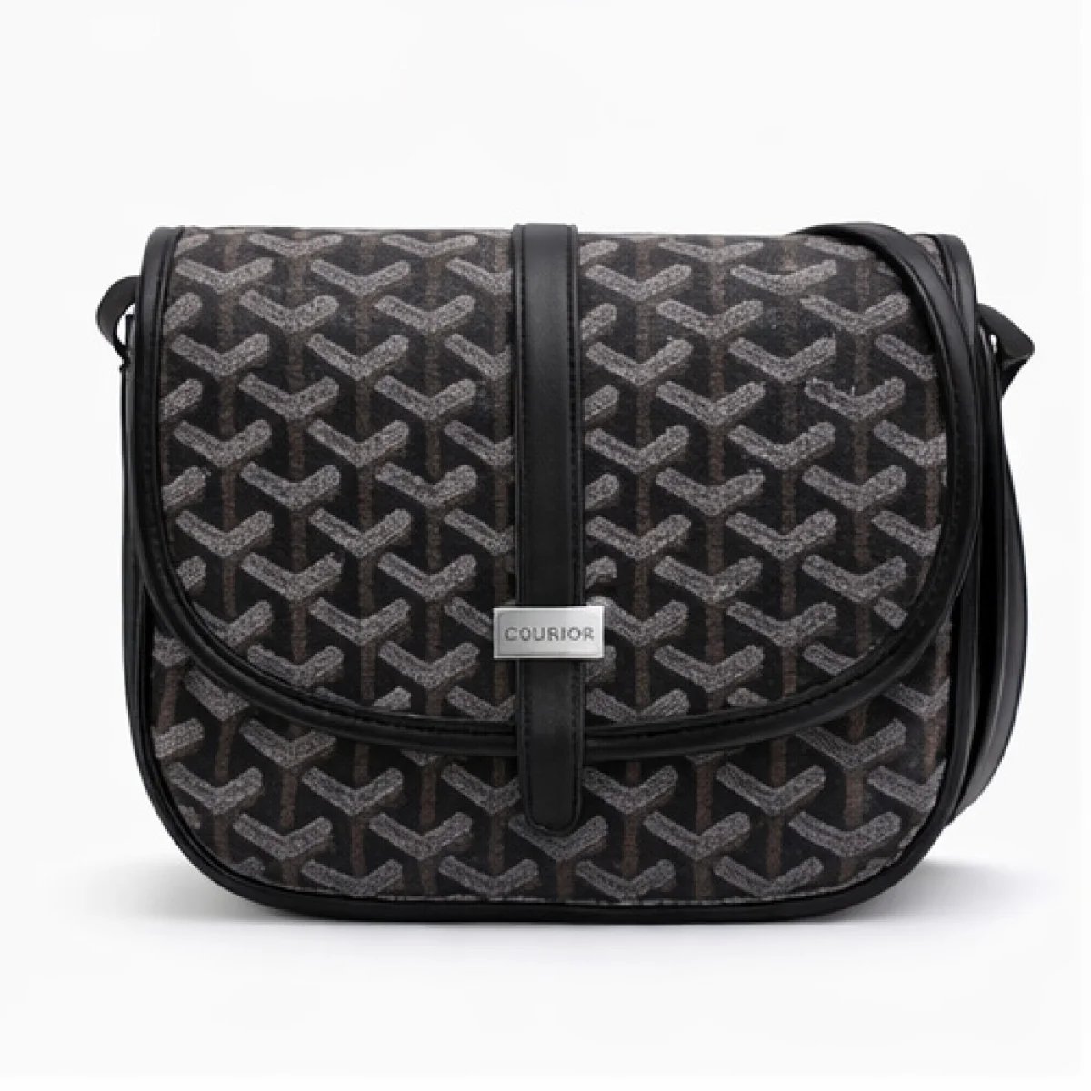 Goyard Belvedere PM Crossbody Bag – Black & Grey Monogram - صورة 4