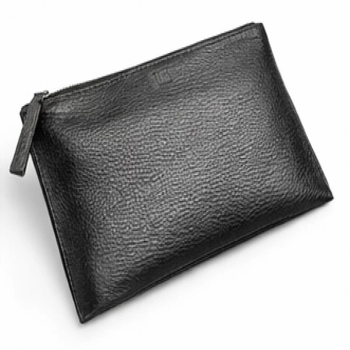 Hermès – Minimalist Leather Zip Pouch Clutch – Black Edition - صورة 2
