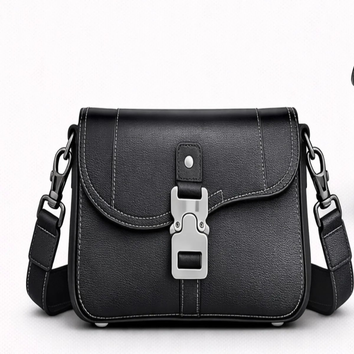 Prada Classic Leather Buckle Crossbody Bag - صورة 6