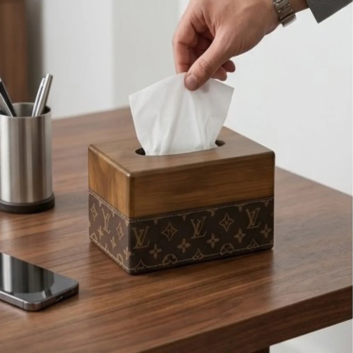 ✨ LOUIS VUITTON – Luxury Wooden Tissue Box ✨ - صورة 4