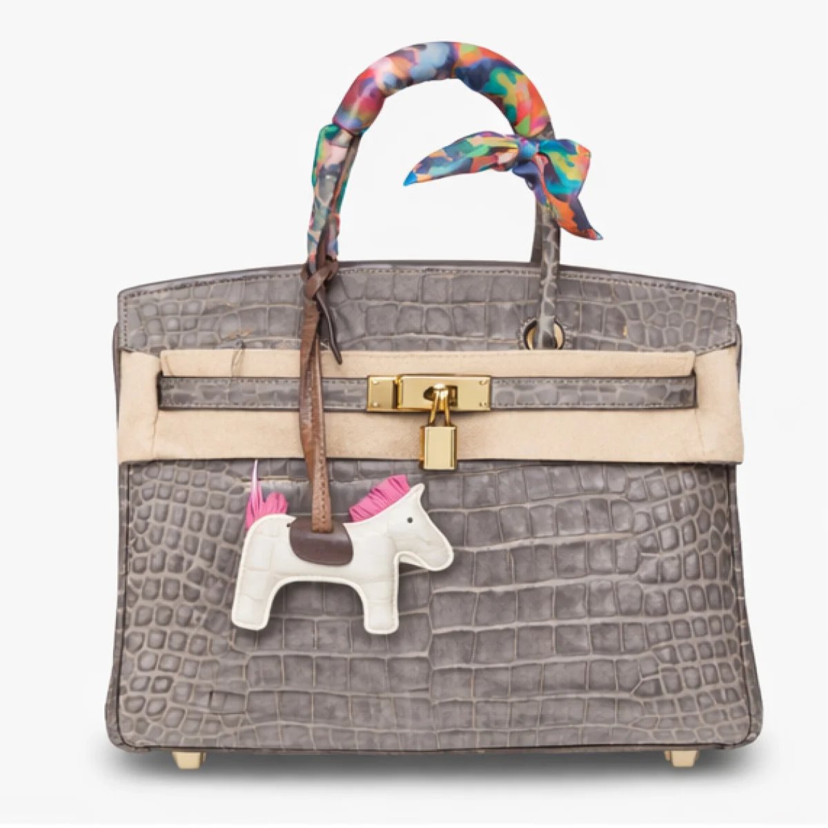 Hermès Birkin Bag – Grey Croc Style Edition - صورة 6