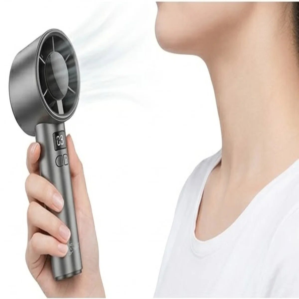 Baqer Portable Fan – Strong Cooling with Digital Display – Up to 4 Hours Playtime –F5 - صورة 4