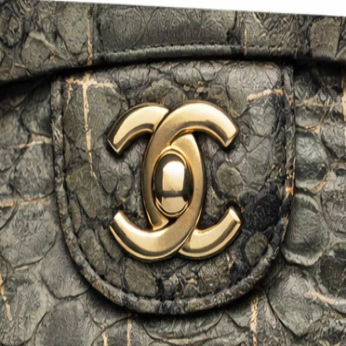 Chanel Vintage Python Classic Flap Bag - صورة 6