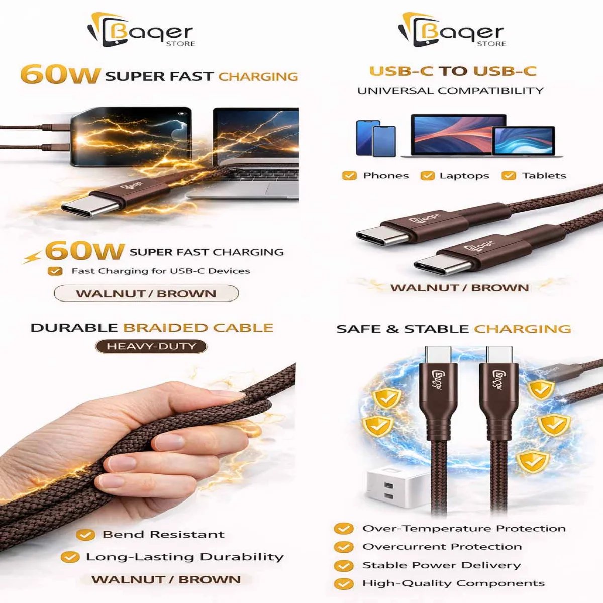 كيبل Type-c Baqer BA_97 - صورة 2