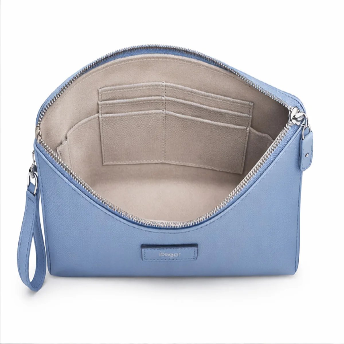Horizon Elite Milano – Signature H Leather Zip Clutch – Sky Blue Edition - صورة 3