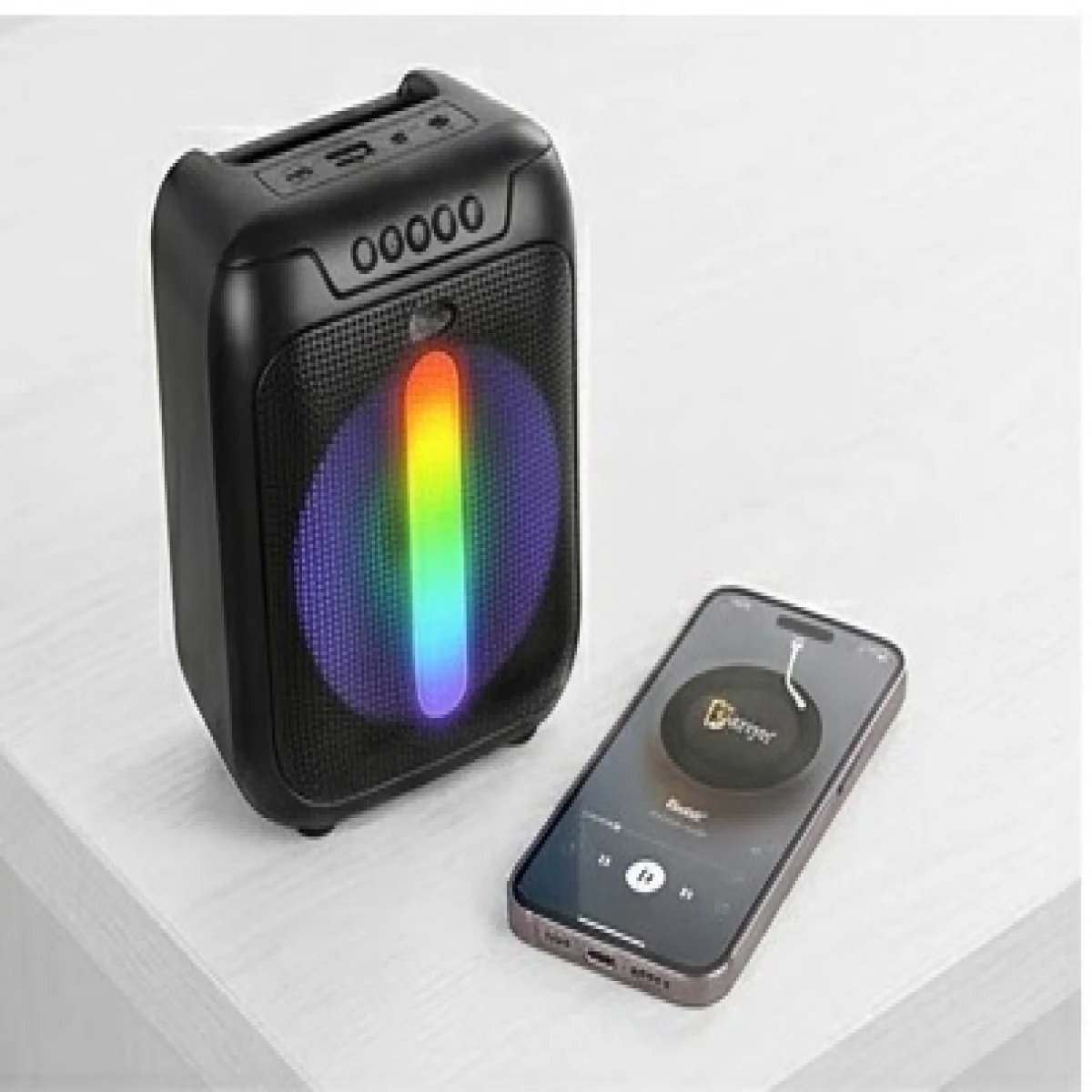 Baqer Portable Speaker with RGB Lighting – Powerful Sound & Modern Design –QL-614 - صورة 4