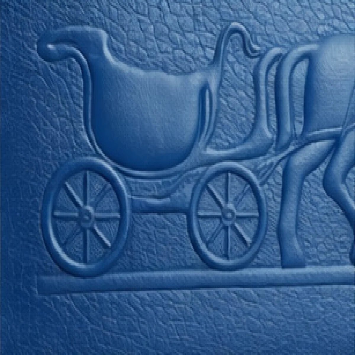 Hermès – Horse Carriage Embossed Leather Clutch – Blue Edition - صورة 3
