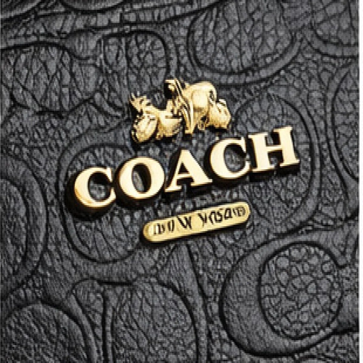 Coach – Signature Embossed Leather Wristlet Clutch – Black Edition - صورة 3
