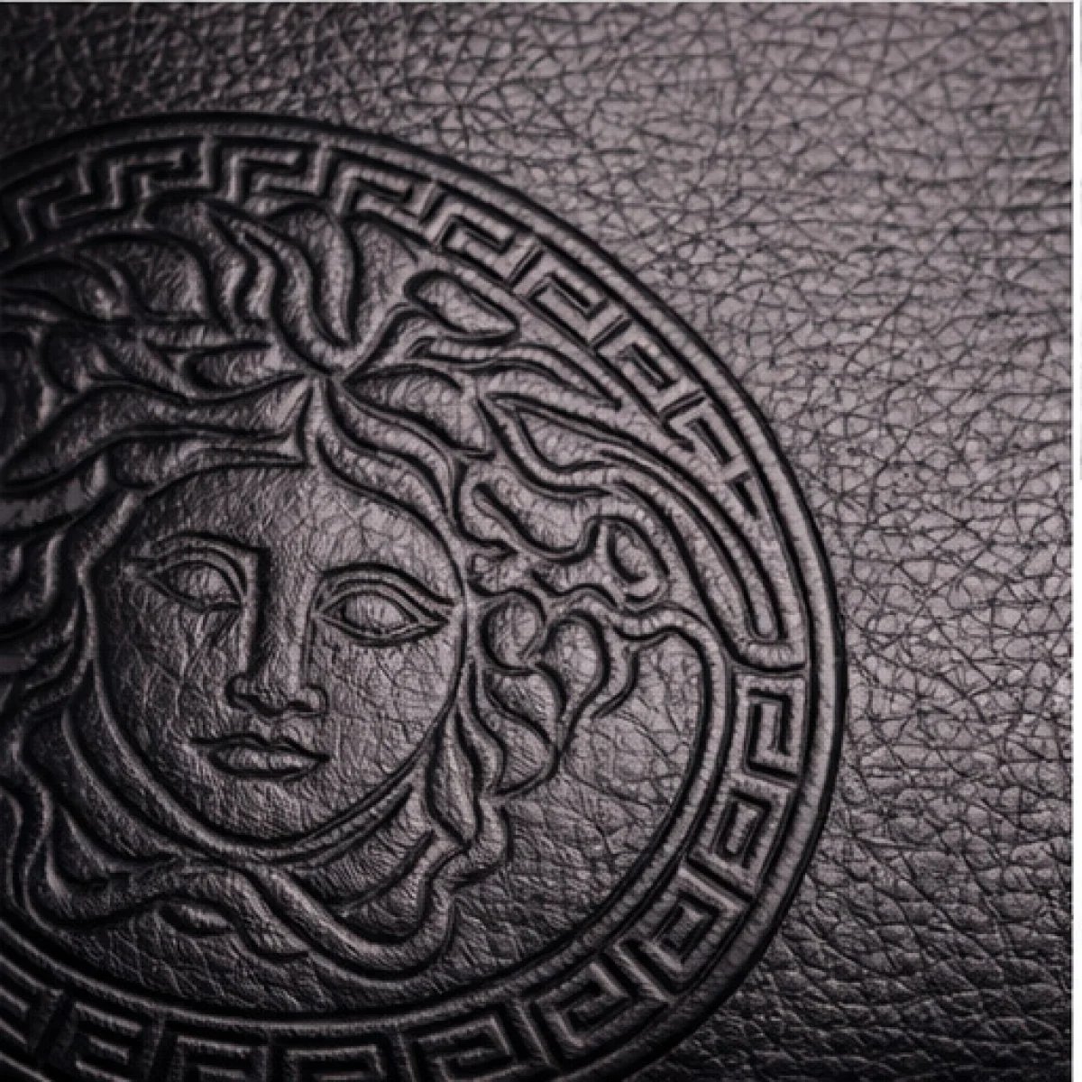 Versace Medusa Embossed Leather Pouch – Black Edition - صورة 3