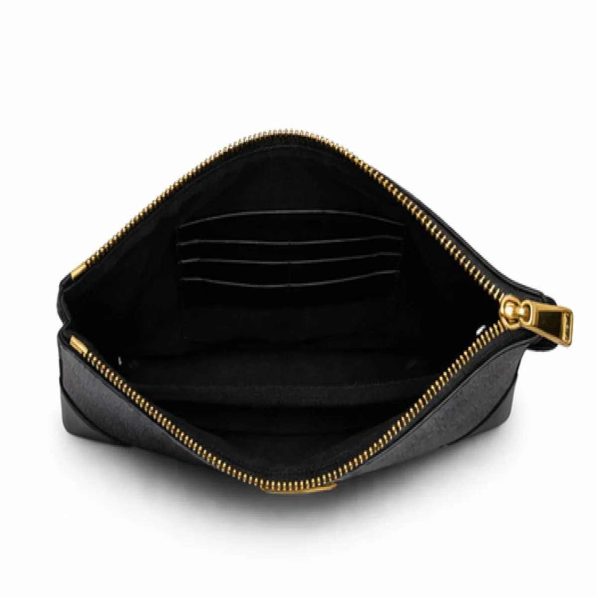 Versace – Medallion Leather Zip Clutch – Black & Gold Edition - صورة 4