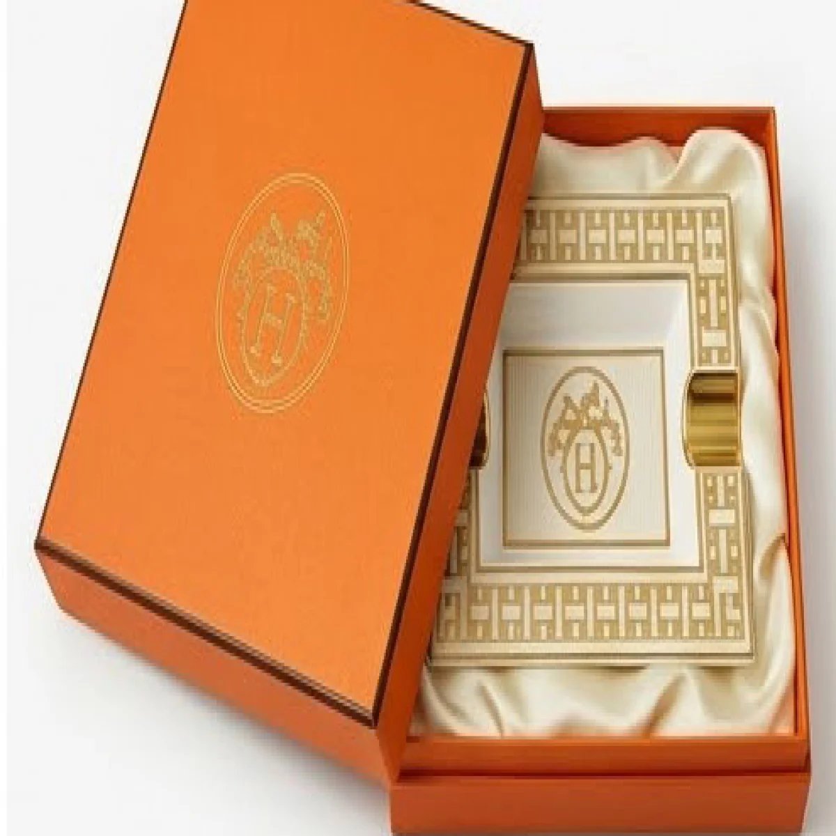 HERMÈS – Luxury Gold Accent Serving Dish - صورة 4