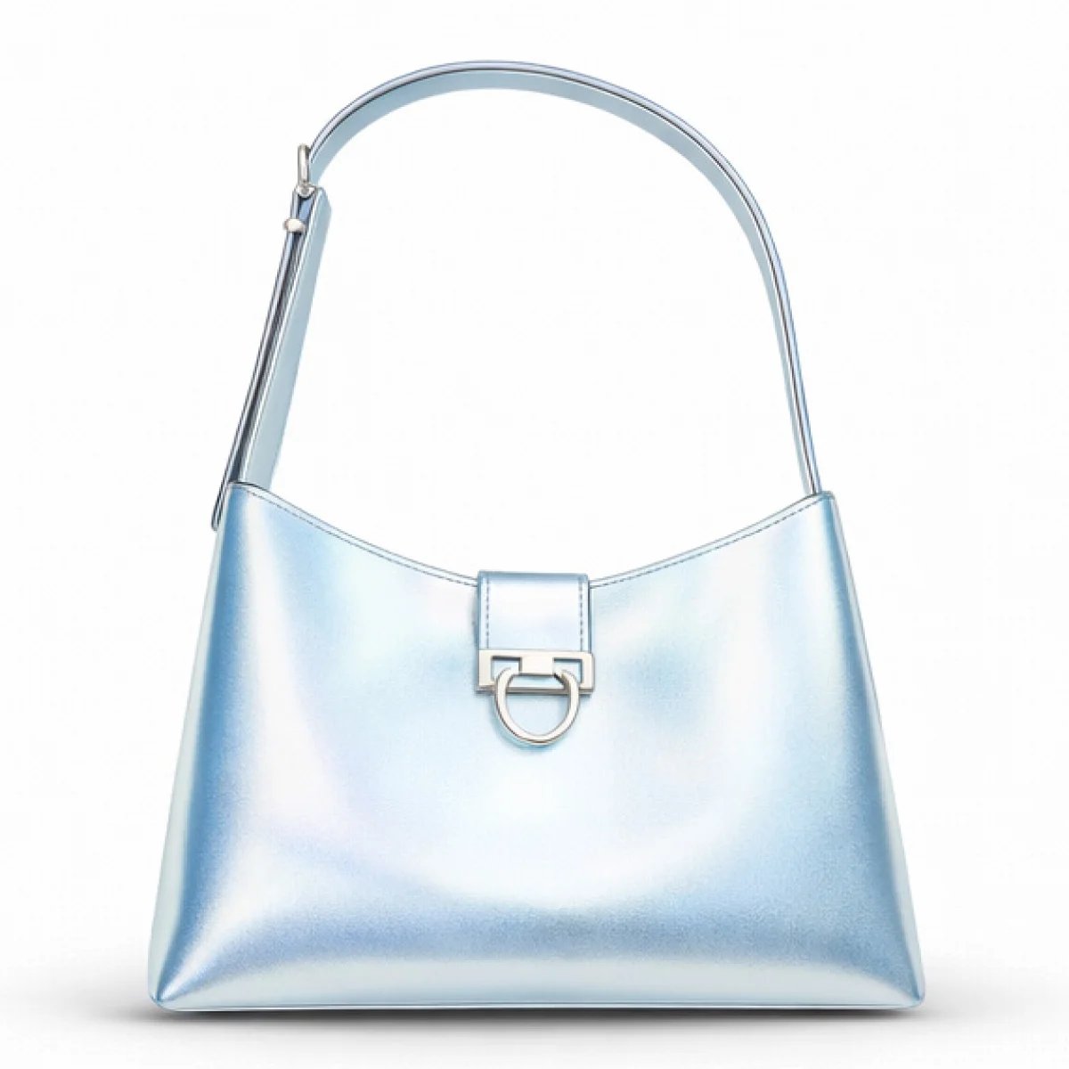 Salvatore Ferragamo Gancini Metallic Leather Shoulder Bag - صورة 6