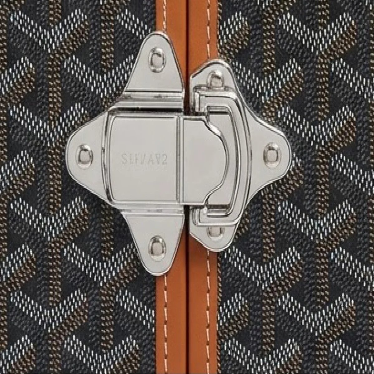 Goyard – Goyardine Rolling Travel Suitcase Brown Leather Trim Edition - صورة 2