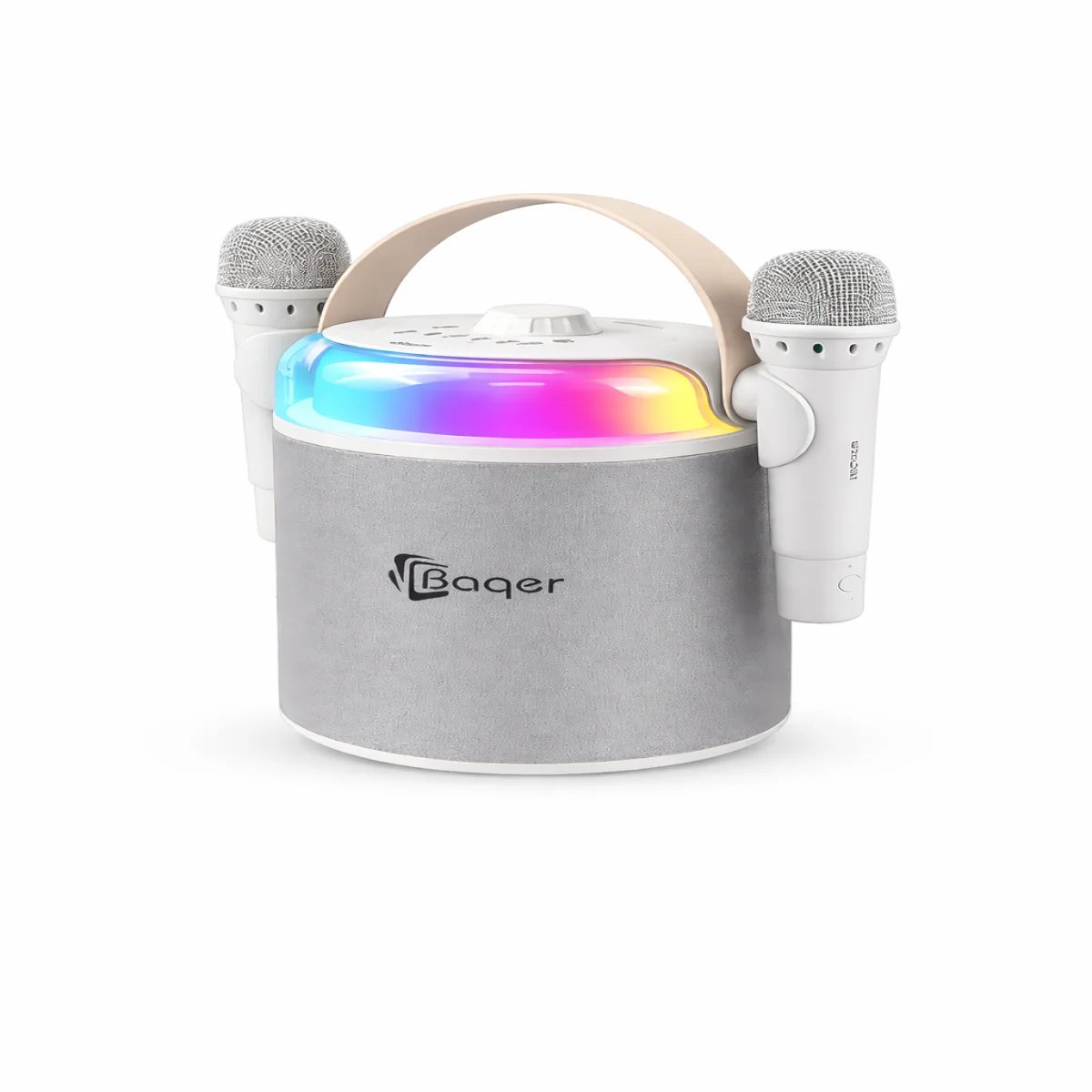 مكبر صوت كاريوكي لاسلكي مع مايكروفونين – Baqer Store - صورة 3