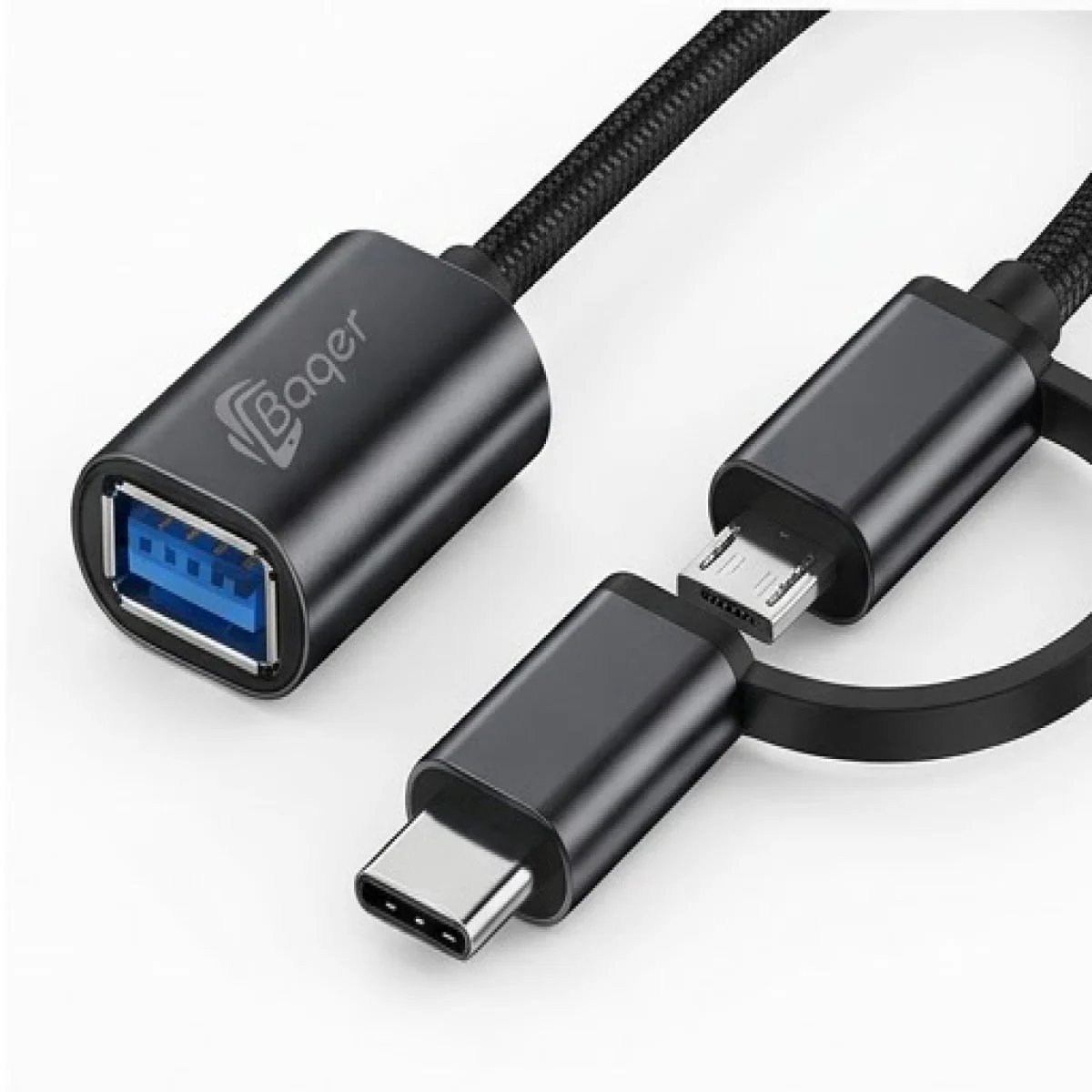 Baqer USB to Micro USB & Type-C Adapter Cable – Multi-Purpose –G10 - صورة 3