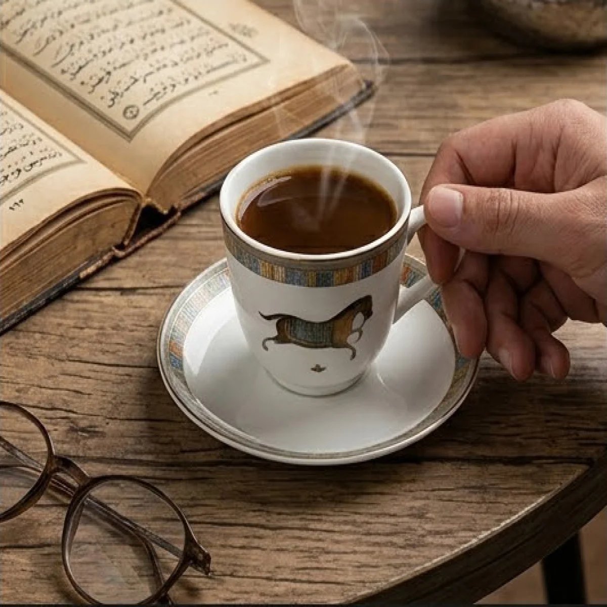 HERMÈS – Luxury Horse Espresso Cup Set - صورة 3