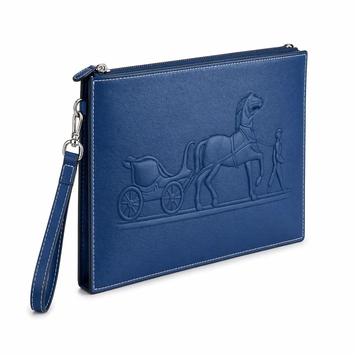 كلتش جلد بتصميم الحصان والعربة (ستايل Hermès) - صورة 2