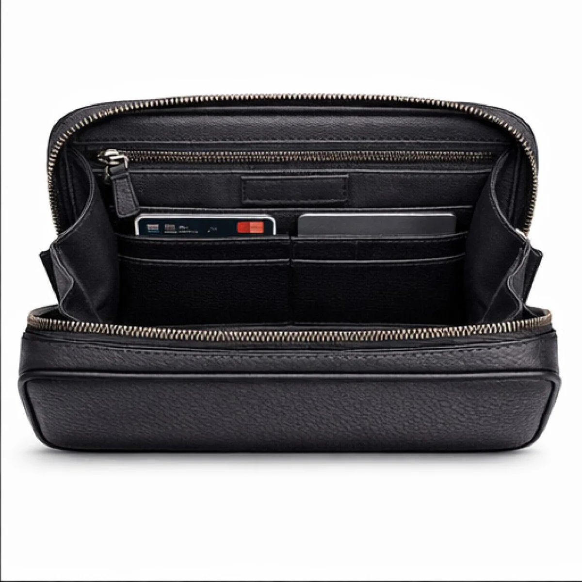 Maison Medallion Milano – Medallion Classic Leather Zip Wallet – Black Edition - صورة 4