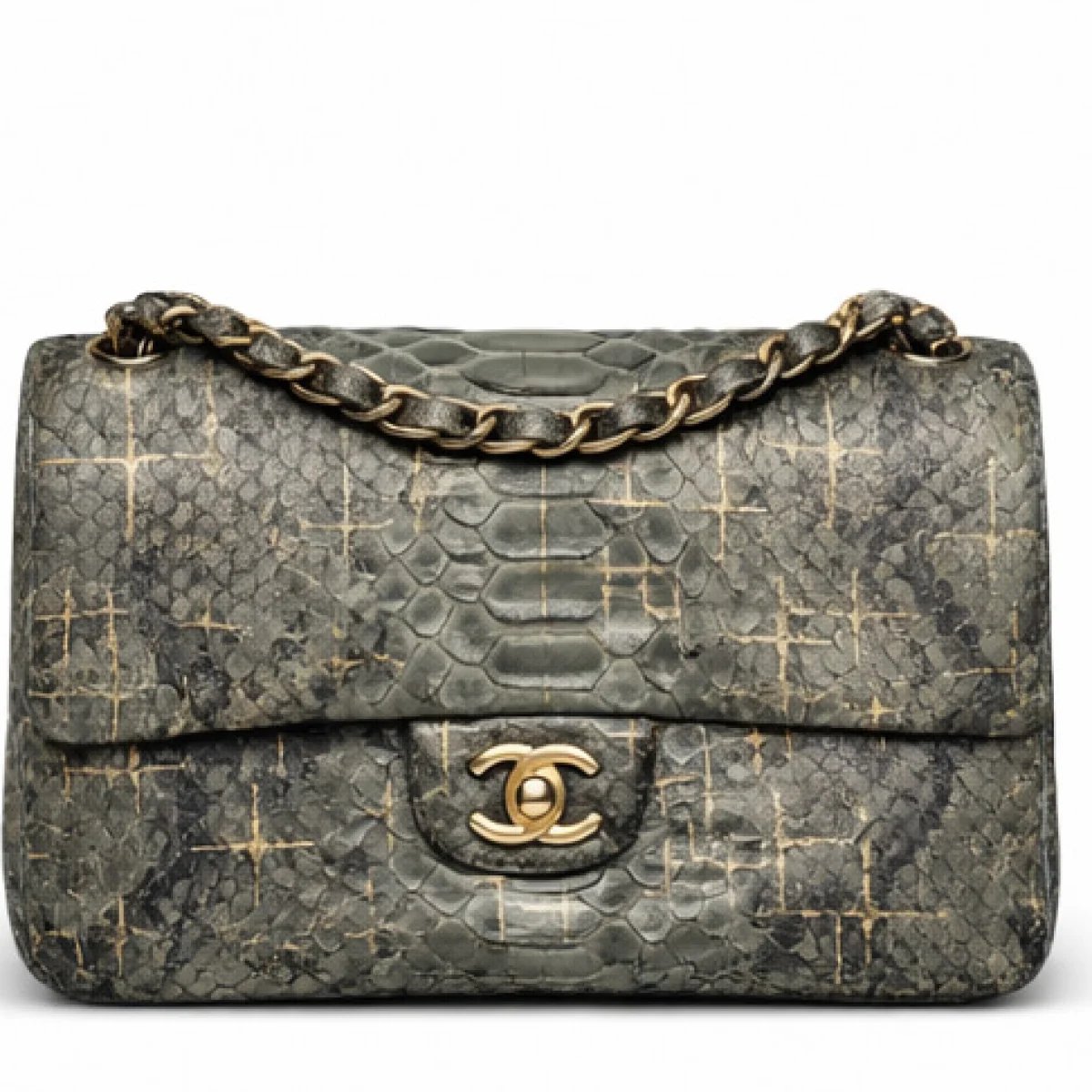 Chanel Vintage Python Classic Flap Bag - صورة 5