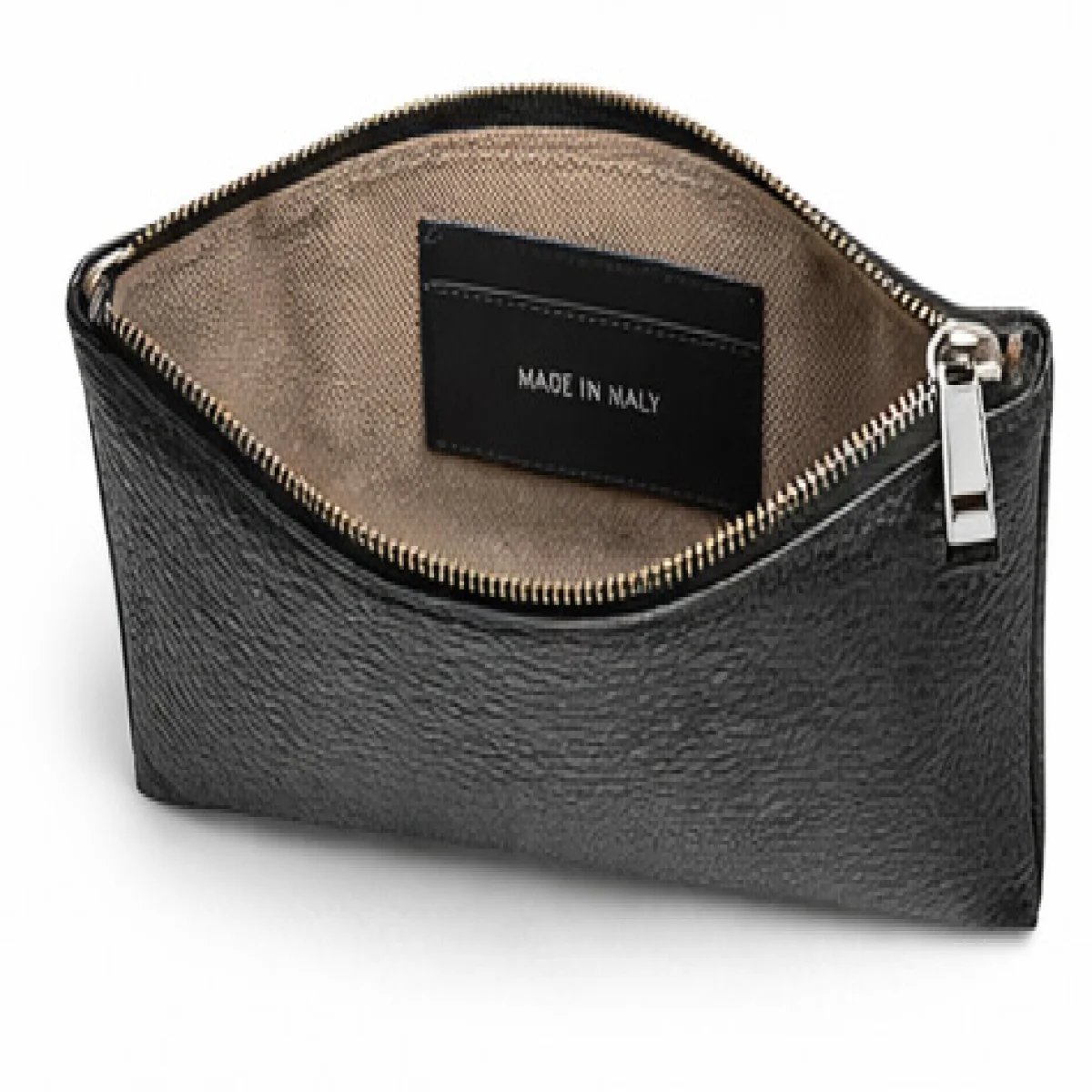 Hermès – Minimalist Leather Zip Pouch Clutch – Black Edition - صورة 4