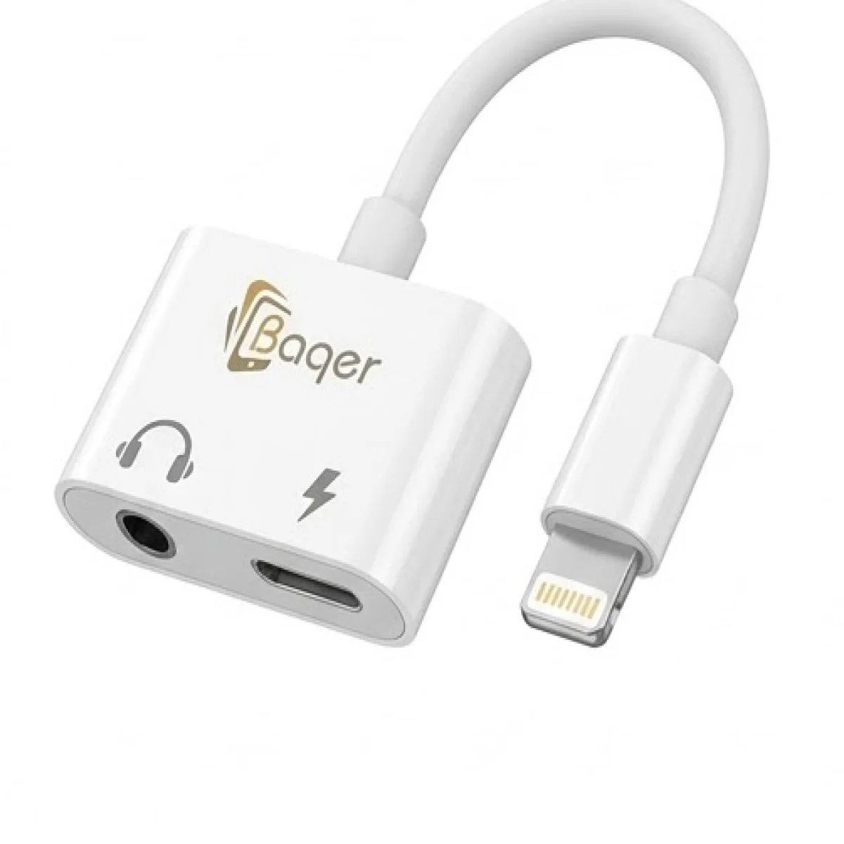 Baqer Lightning to AUX + Lightning Adapter – Audio & Charging –MH_030 - صورة 2