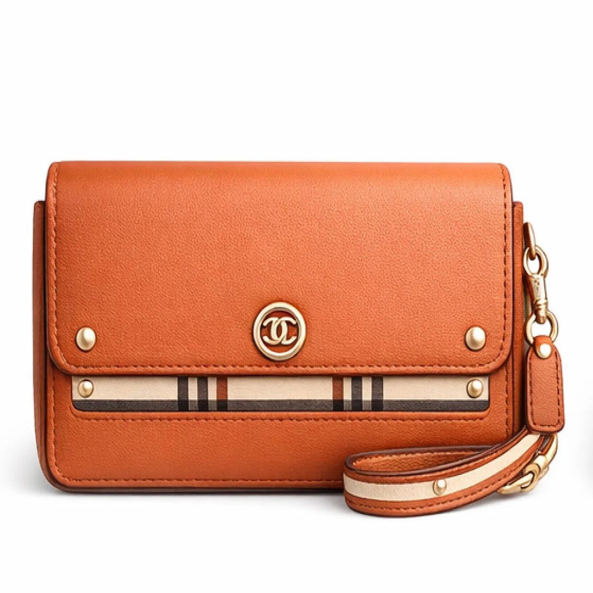 Burberry Stripe Leather Wallet Crossbody Bag - صورة 10