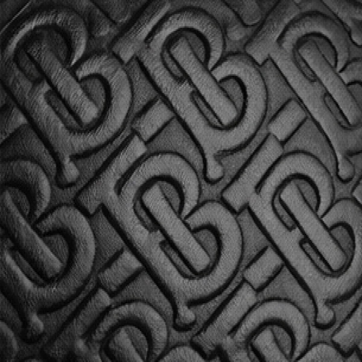 Burberry – Monogram Embossed Leather Pouch Clutch – Black Edition - صورة 3