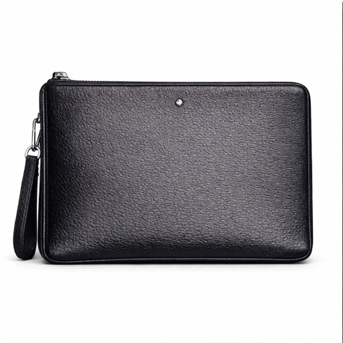 Minimal Classic Leather Zip Clutch – Black Edition | تصميم فاخر مستوحى | باقر ستور العراق — صورة 5