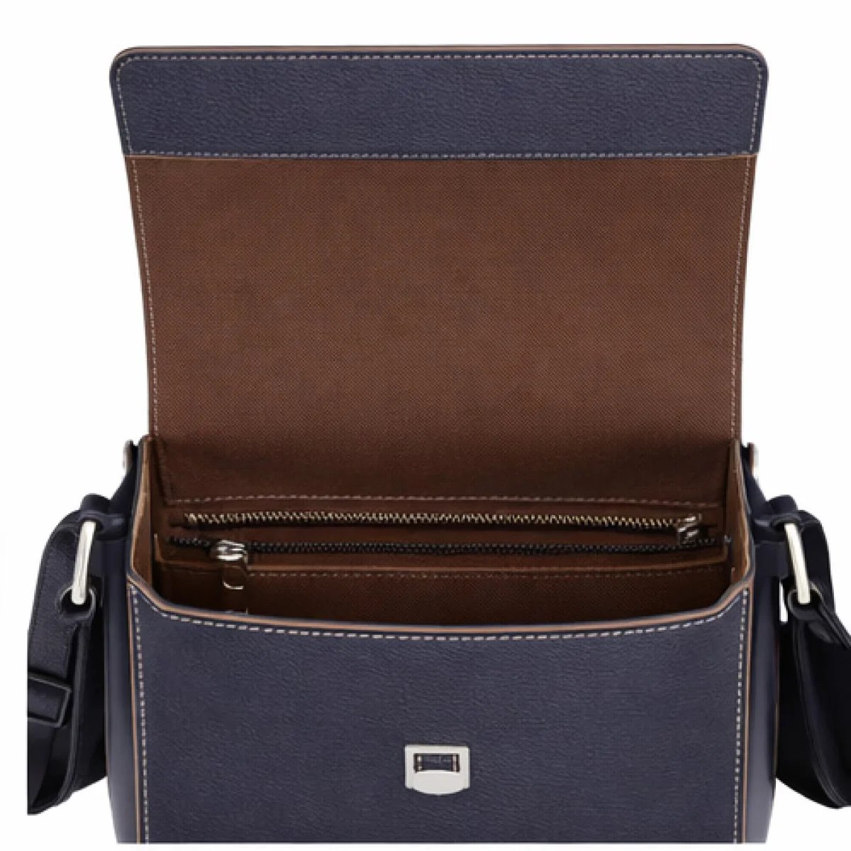 Hermès Messenger Leather Bag – Navy Edition - صورة 8
