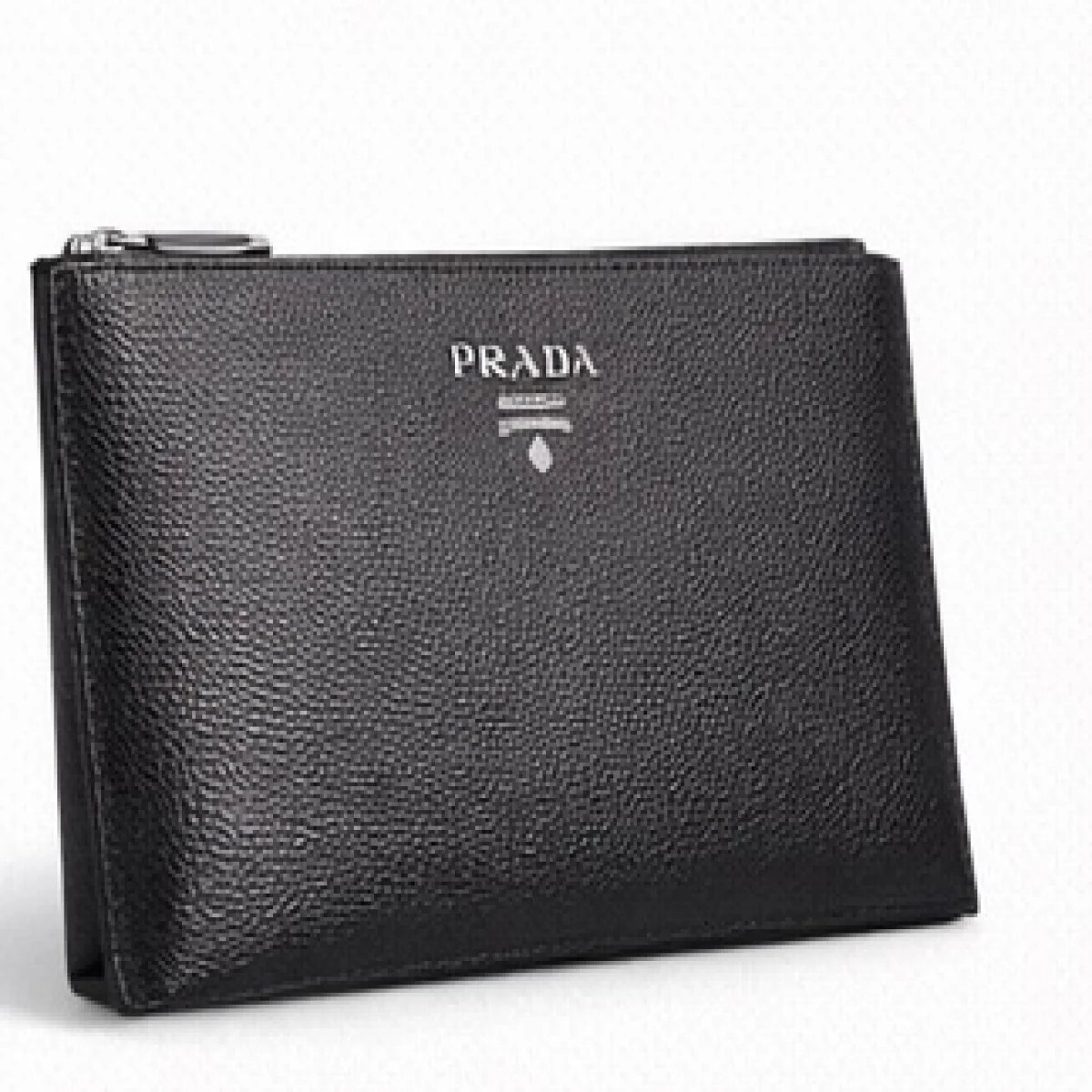 Prada – Grain Leather Minimal Clutch – Black Edition - صورة 2