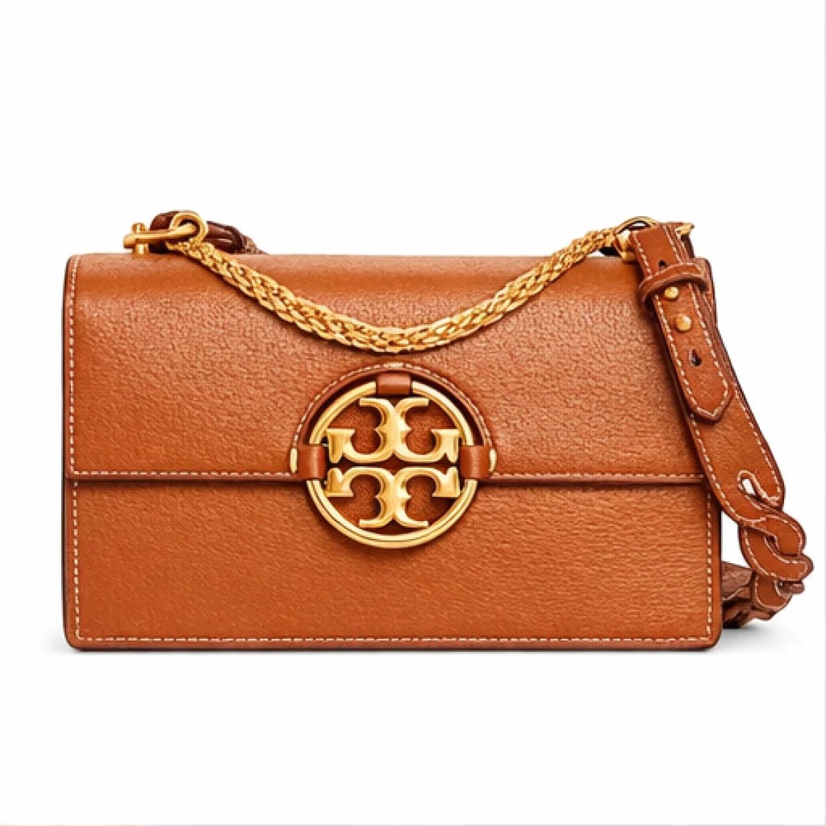 Tory Burch – Miller Chain Shoulder Bag – Brown Leather - صورة 5