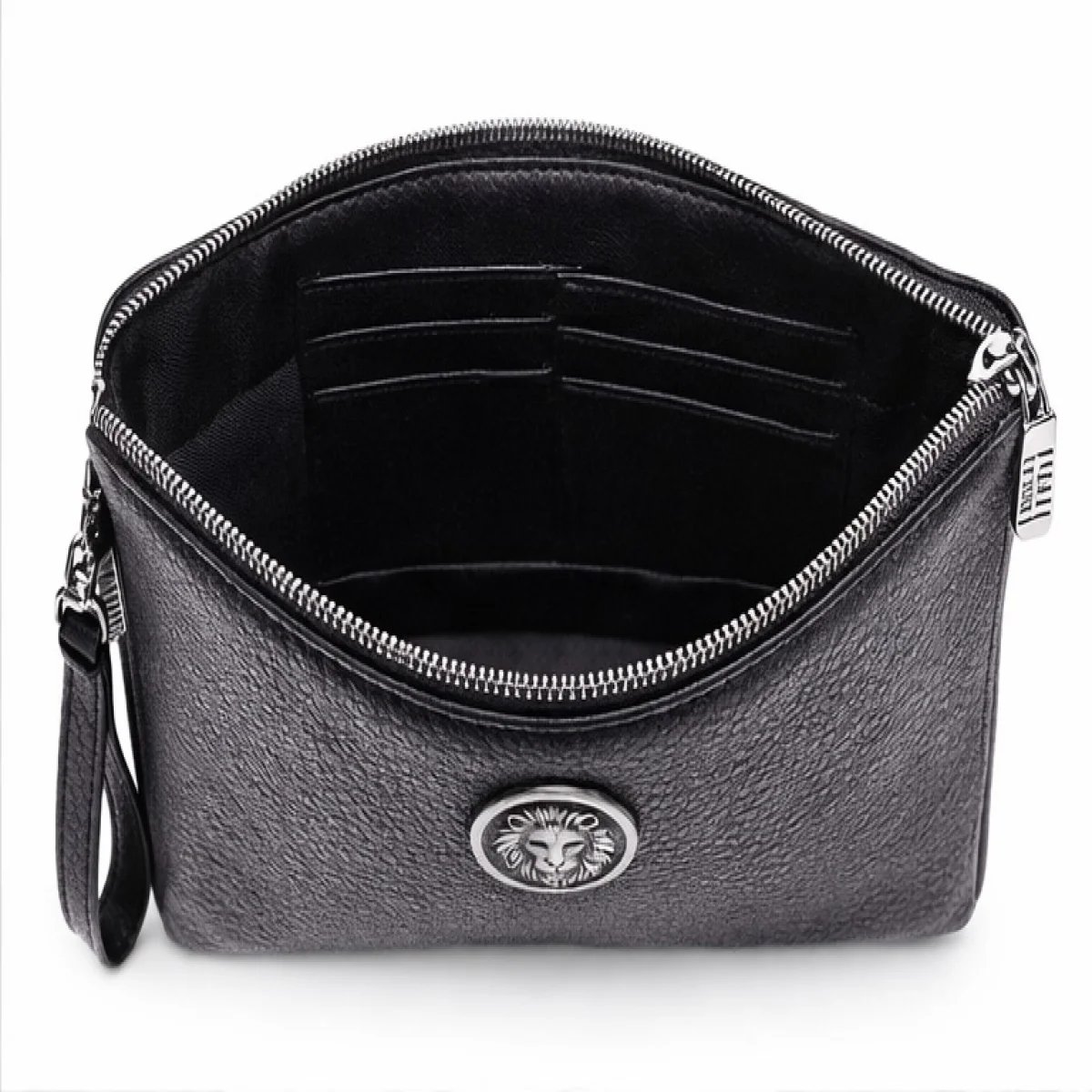 Versace La Medusa Leather Pouch – Black Silver Edition - صورة 3
