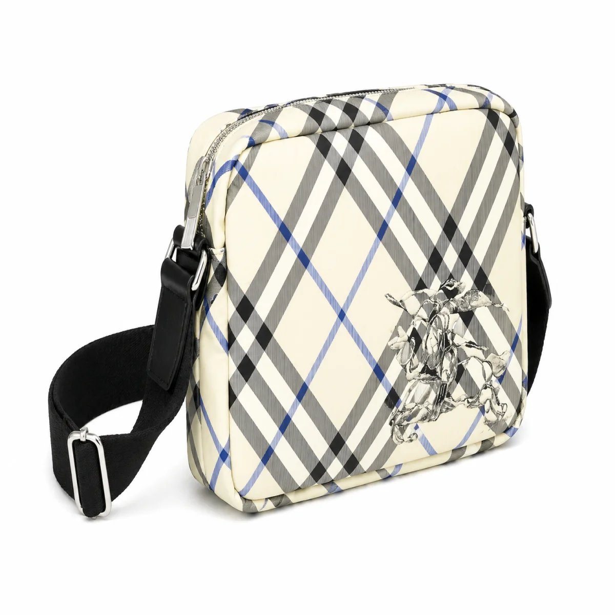 حقيبة كروس رجالية من بربري – تصميم أيقوني بنقشة الكاروهات - صورة 2