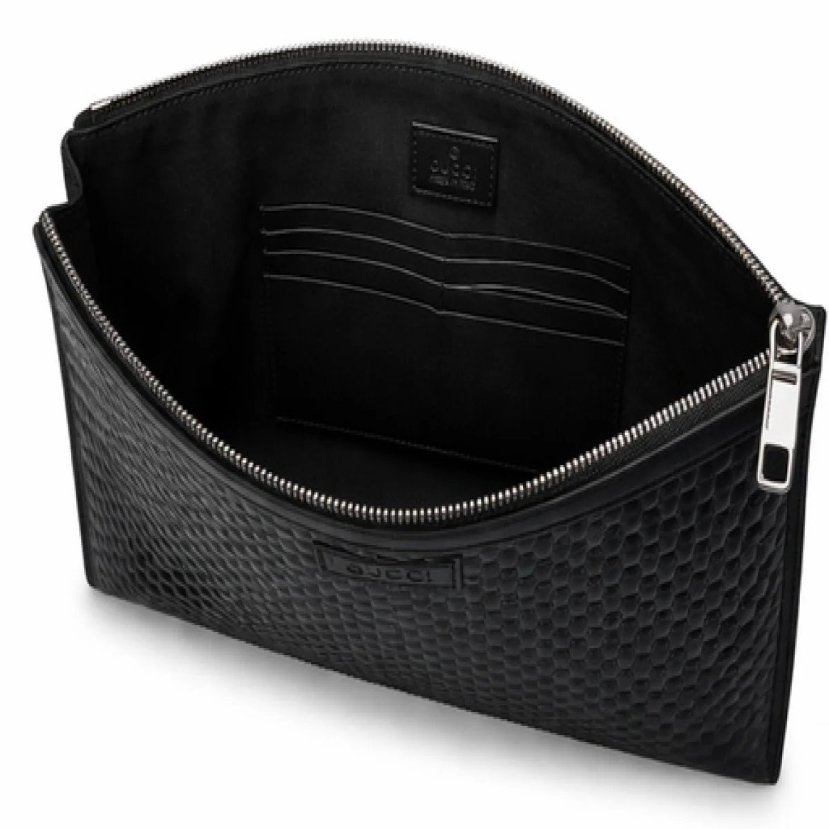 Gucci – Micro GG Textured Clutch – Black Edition - صورة 4