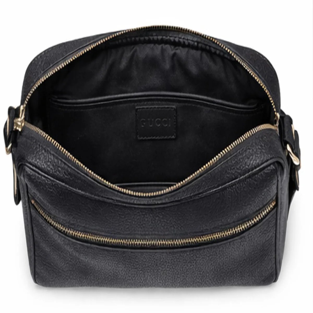 Gucci Web Stripe Leather Crossbody Bag – Black Edition - صورة 4