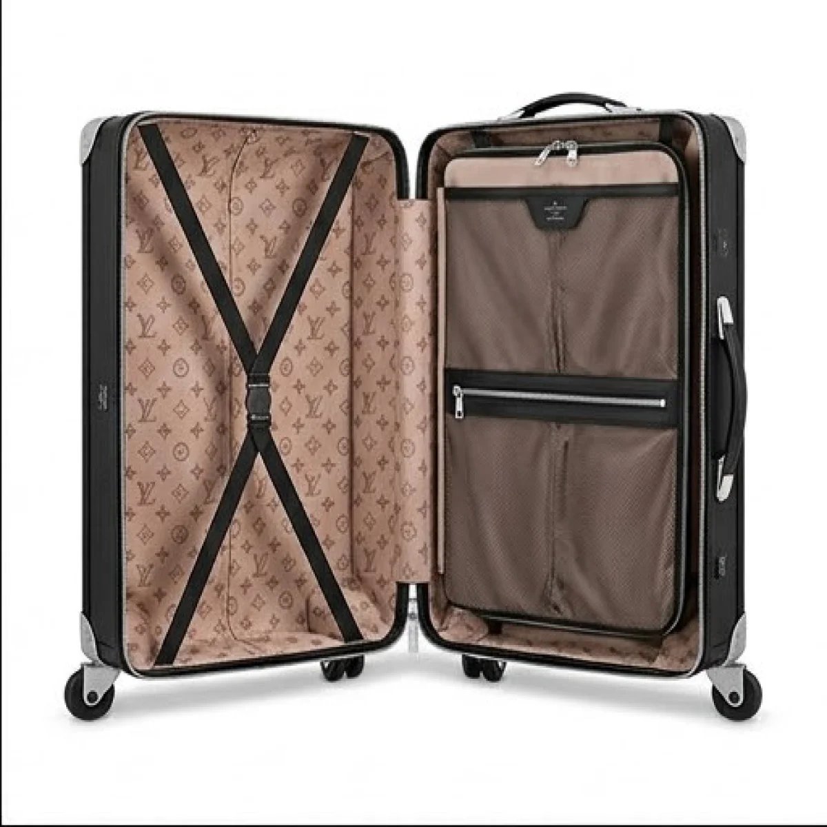 Louis Vuitton – Monogram Shadow Rolling Travel Suitcase Black Edition - صورة 3