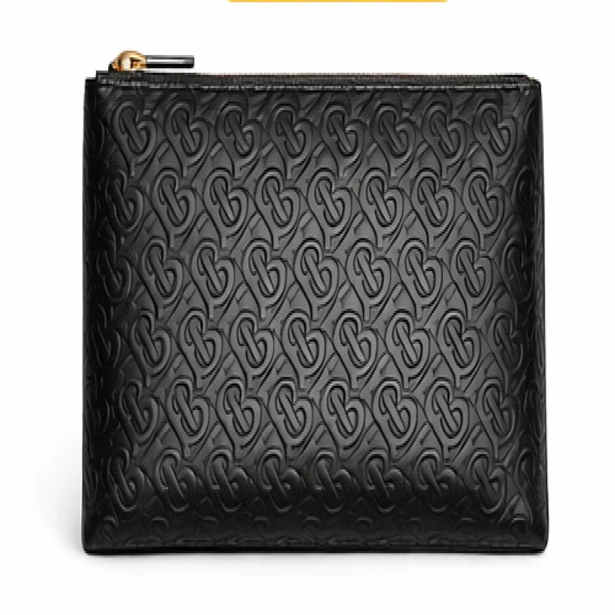 Burberry – Monogram Embossed Leather Pouch Clutch – Black Edition - صورة 5
