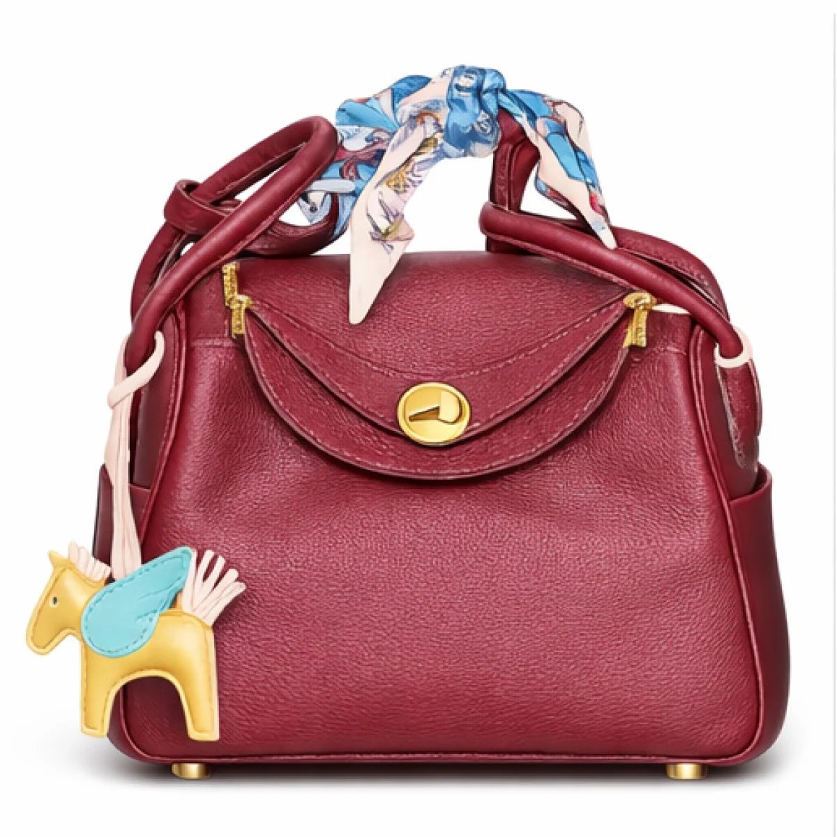 Hermès Lindy Mini Bag – Burgundy Edition - صورة 5