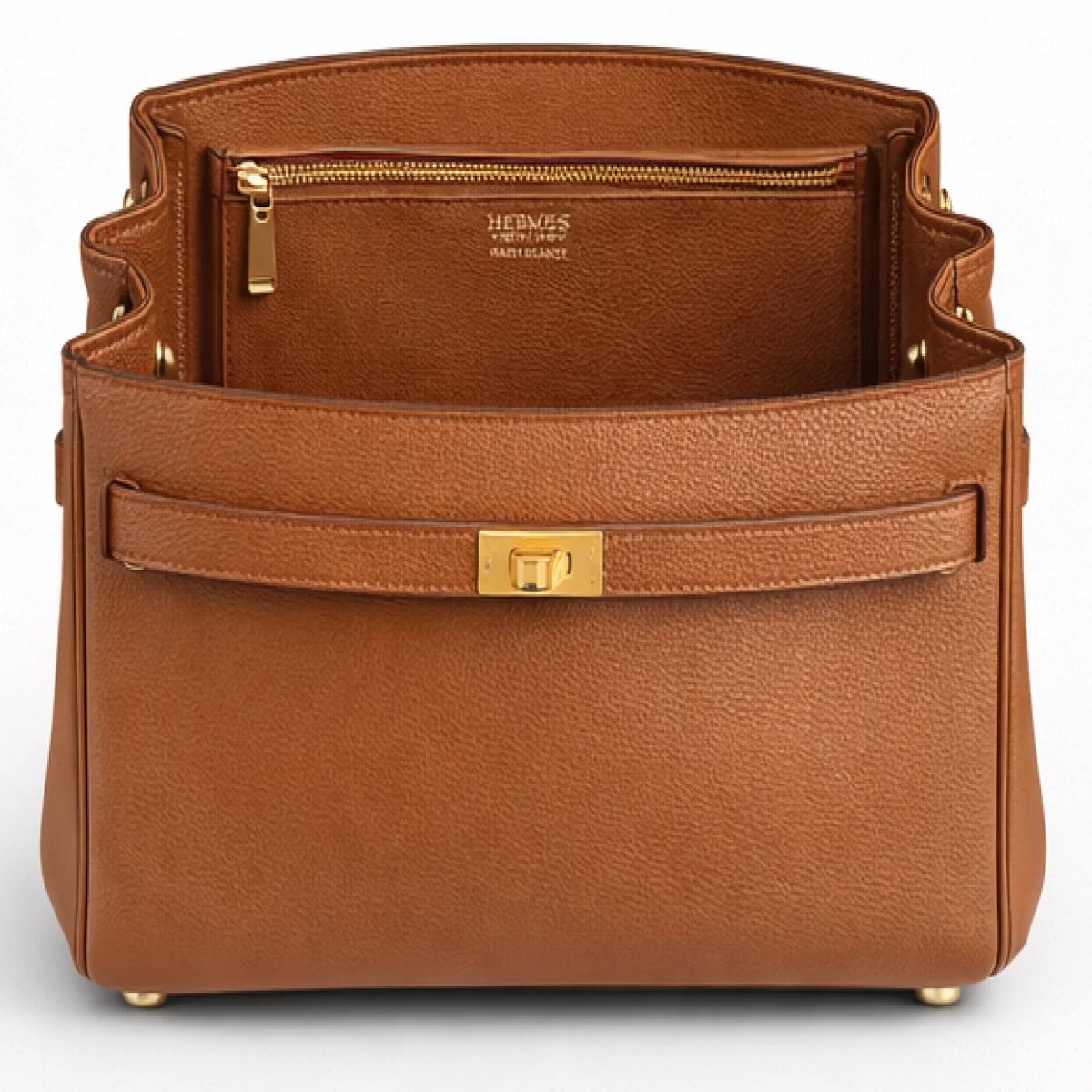 Hermès Kelly 28 Gold Leather Bag - صورة 5