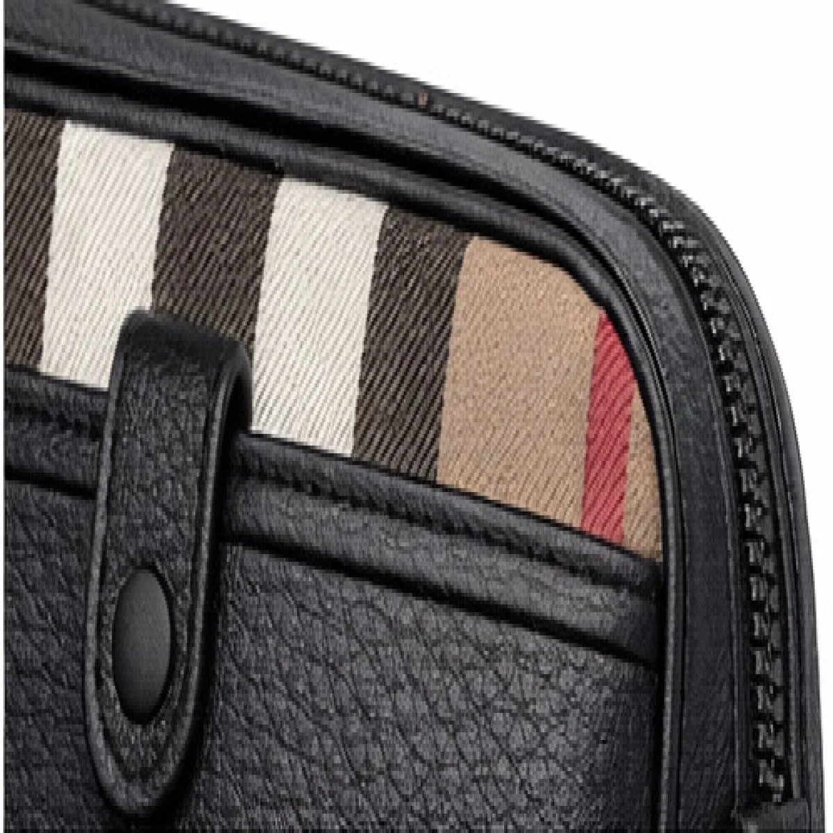 Burberry Stripe Detail Clutch Crossbody – Black Edition - صورة 2