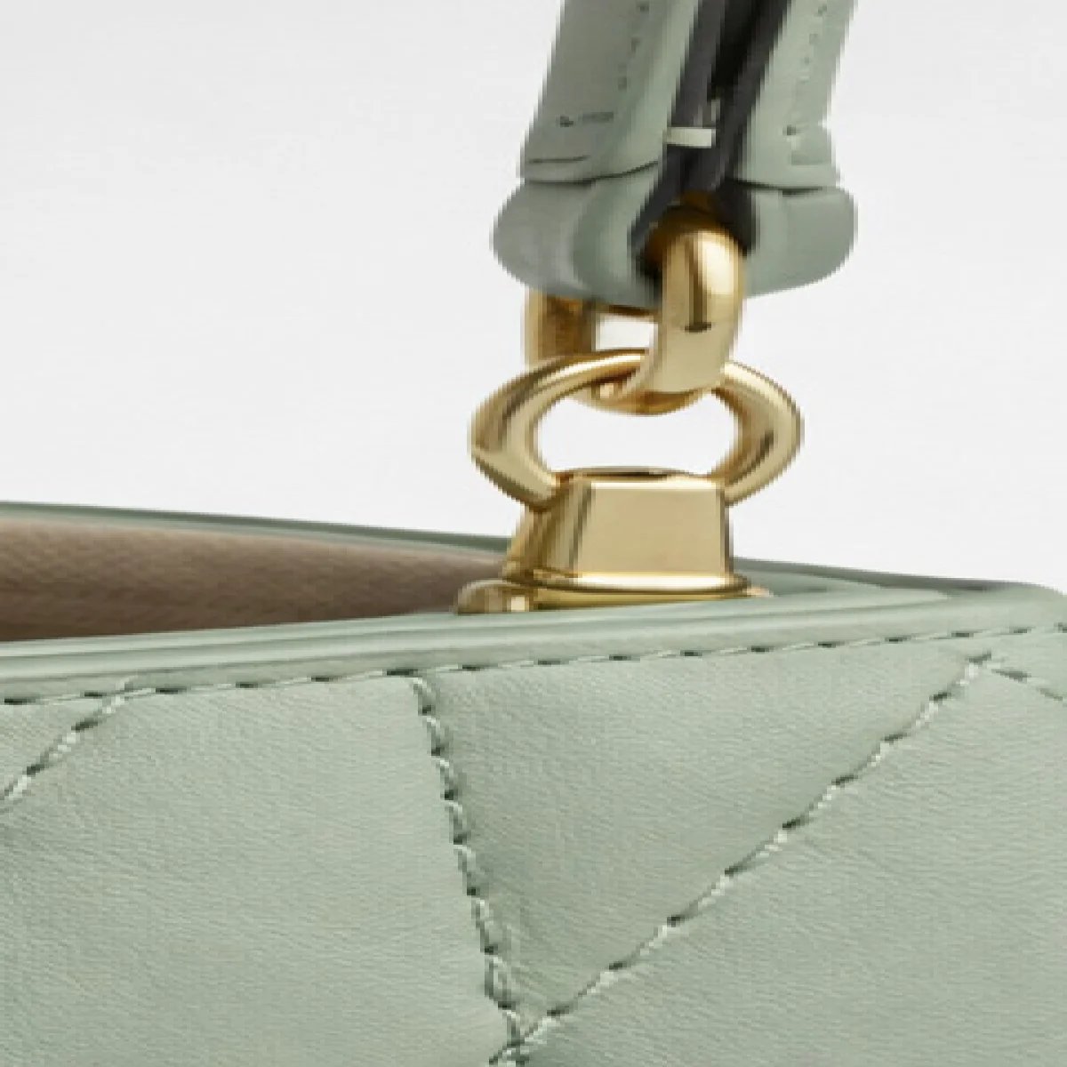 Coach Quilted Leather Top Handle Bag – Sage Green - صورة 3