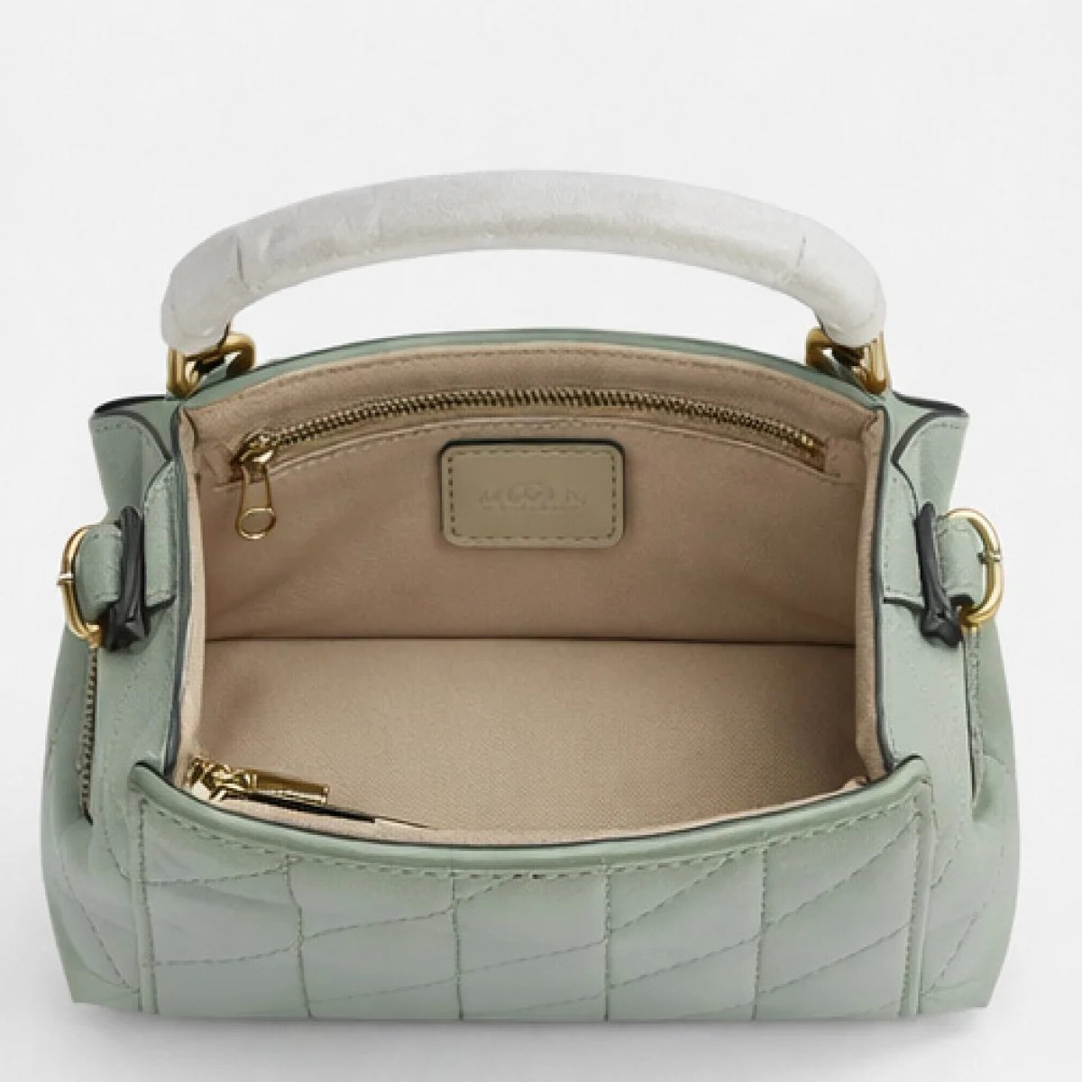 Coach Quilted Leather Top Handle Bag – Sage Green - صورة 9