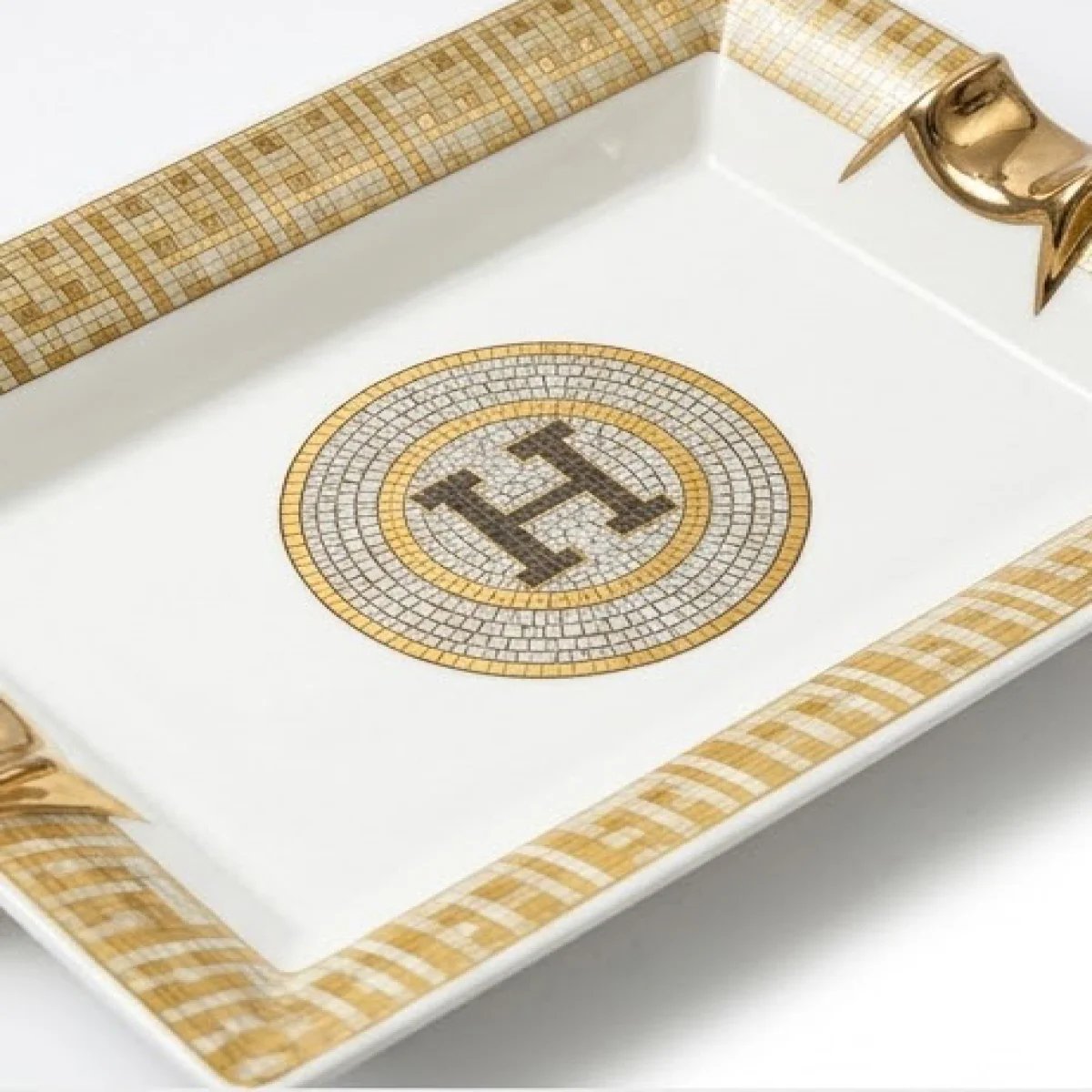 HERMÈS – Luxury Signature Gold Serving Dish - صورة 4