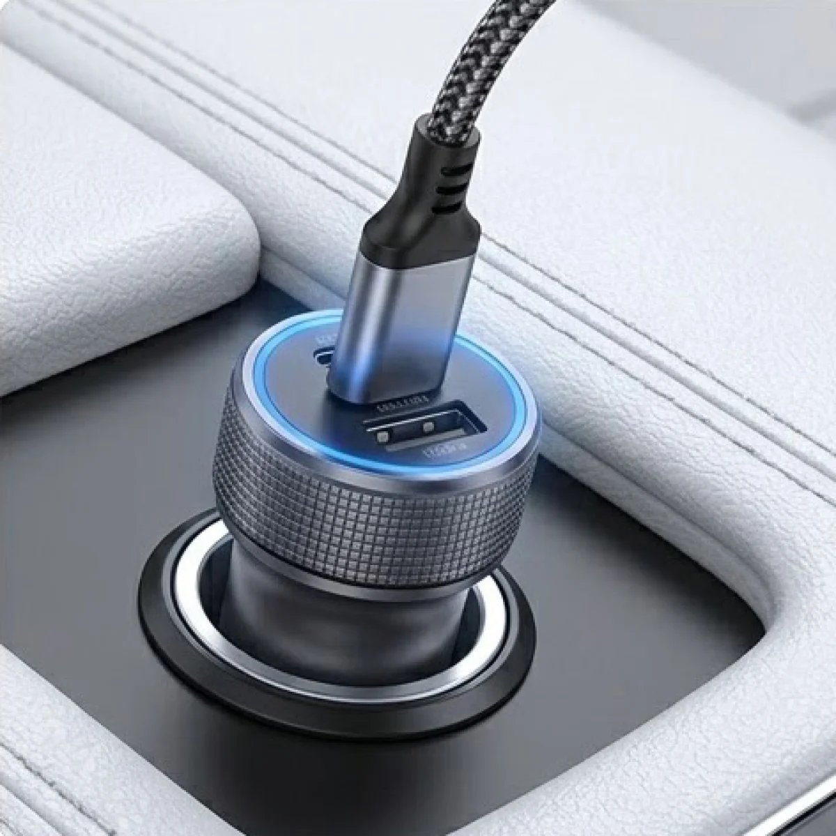 Baqer Super Charging Car Charger – USB + PD Fast Charge –BC_125 - صورة 3