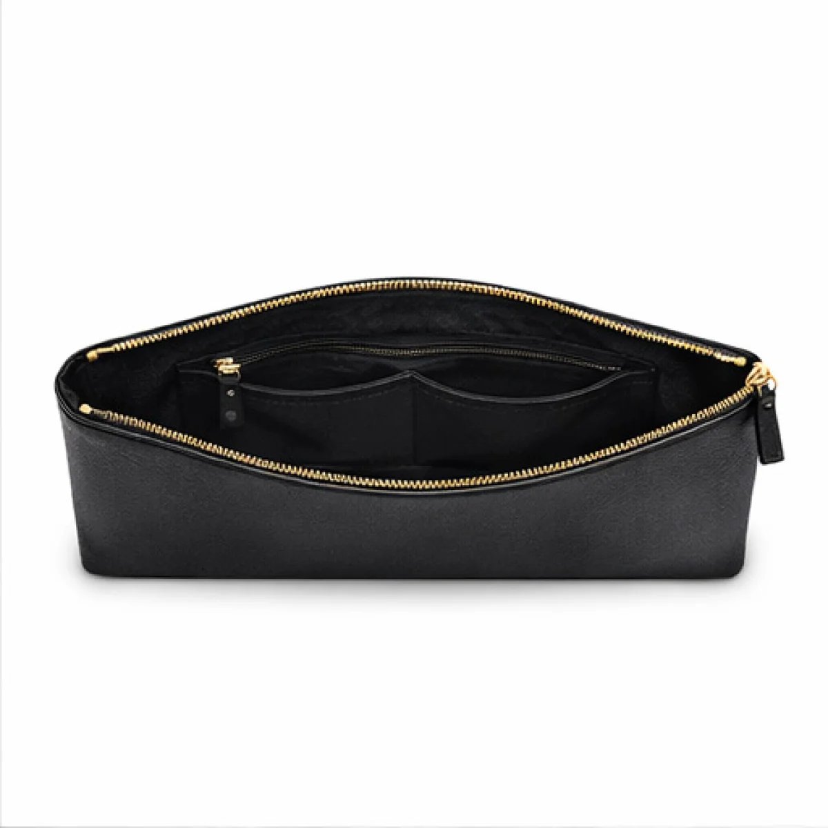 Bottega Veneta – Intrecciato Leather Zip Clutch – Black Edition - صورة 3