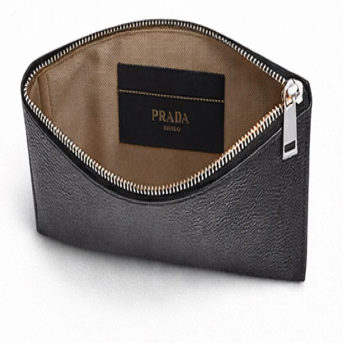 Prada – Grain Leather Minimal Clutch – Black Edition - صورة 5